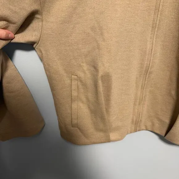OGL Herringbone Textured Full Zip Jacket Tan NWT Size Large